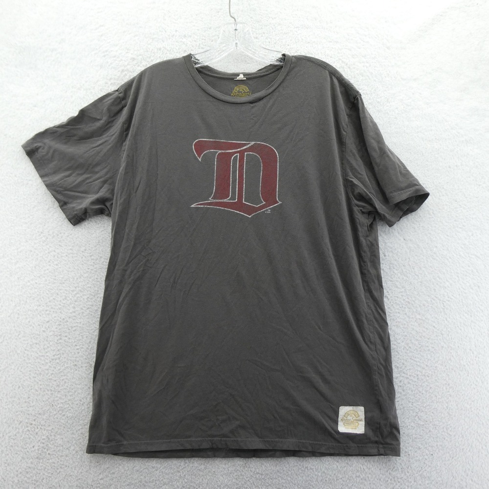 Retro Sport T-Shirt Mens XL Detroit Red Wings Gray NHL Hockey Logo Cotton Sports